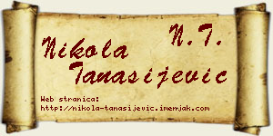 Nikola Tanasijević vizit kartica